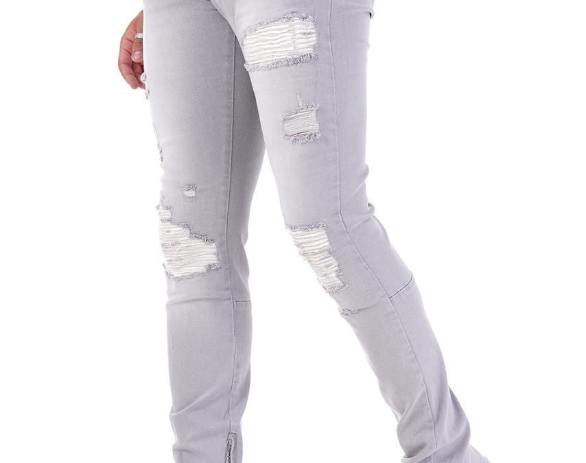 Flared Stretch Jeans Met Ritssluiting-Lisbon