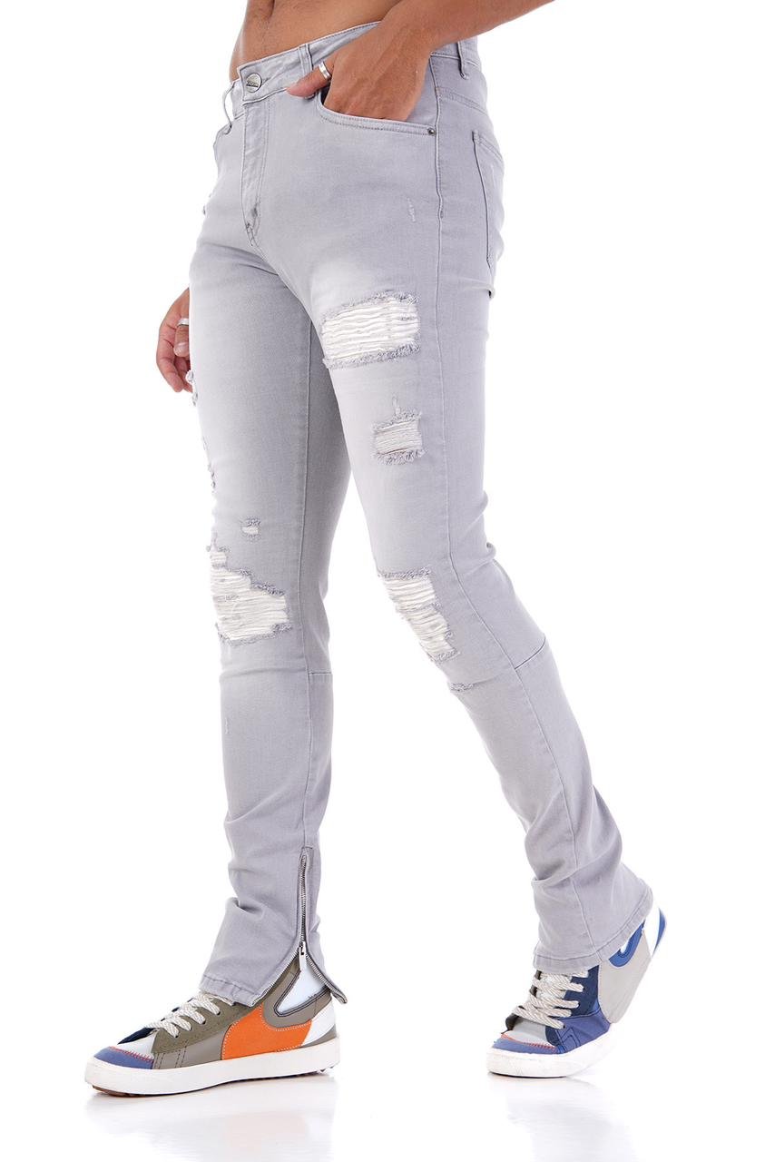 Flared Stretch Jeans Met Ritssluiting-Lisbon
