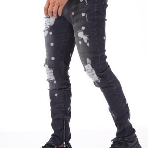 Flared Stretch Jeans Met Ritssluiting