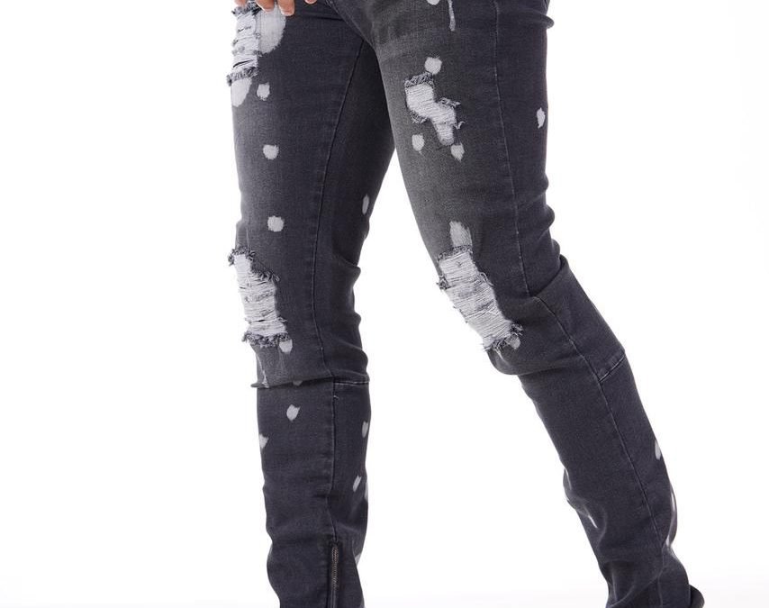 Flared Stretch Jeans Met Ritssluiting