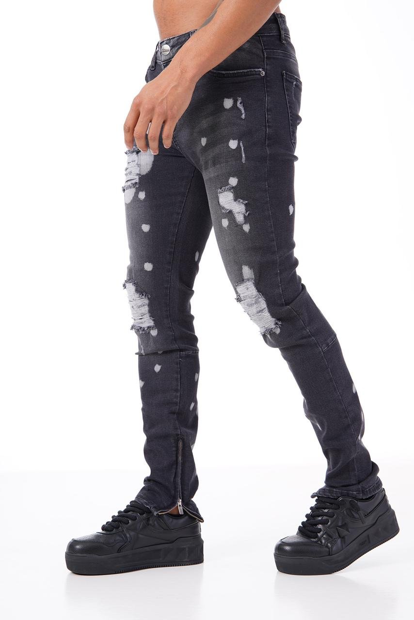 Flared Stretch Jeans Met Ritssluiting