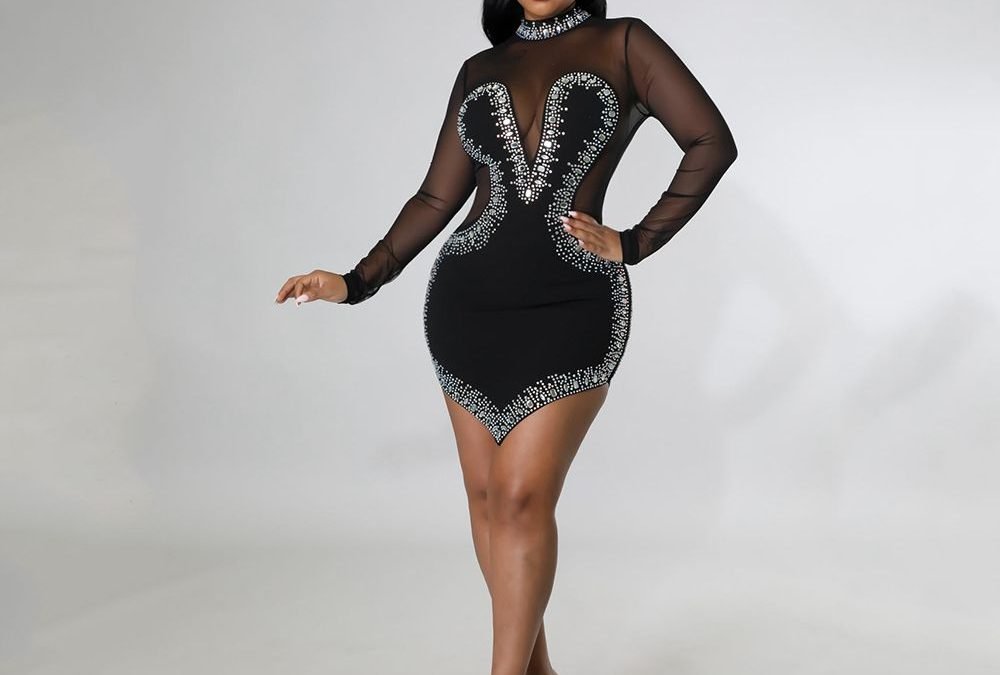 Woman black dress